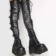 Luxe Genuine Leather Platform Boots