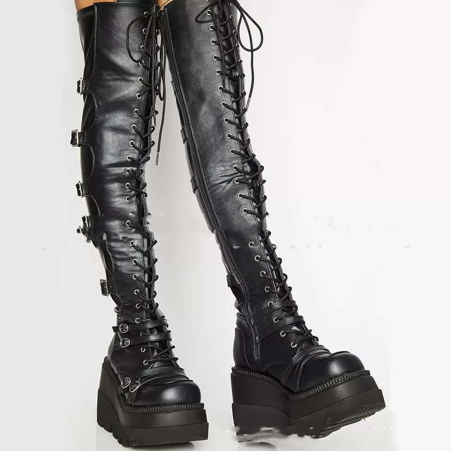 Luxe Genuine Leather Platform Boots