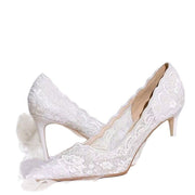 Elegant Lace High-heeled Shoes