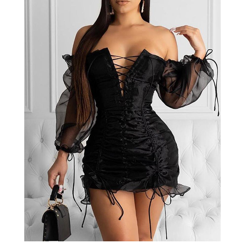 Amazing party sexy dress with mesh lace