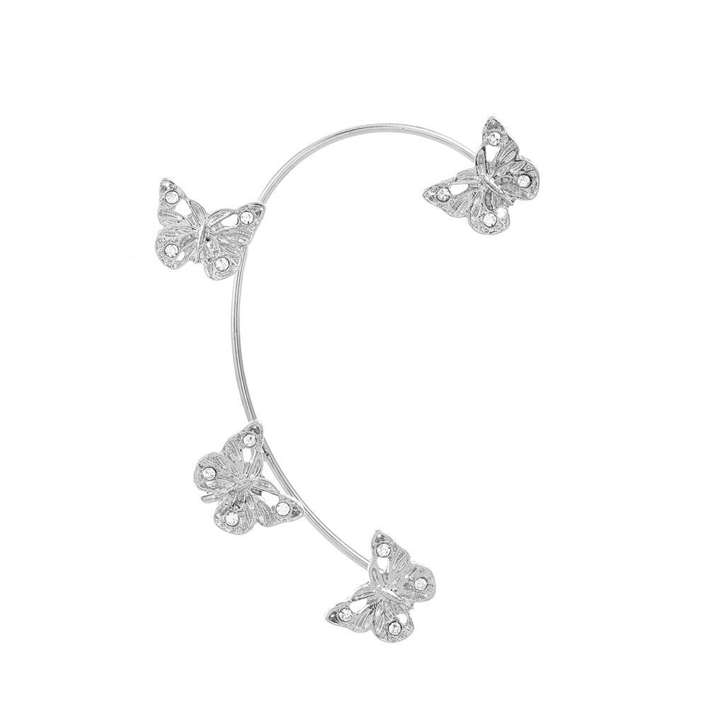 Butterfly Desuign Earrings Without Pierced Diamonds