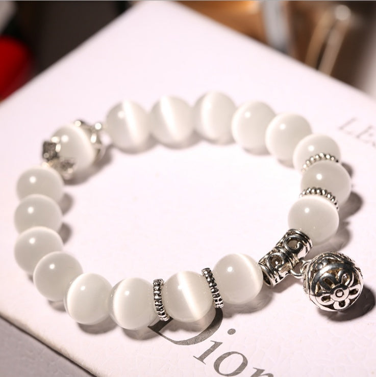 Natural opal crystal beads bracelet