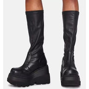 Luxe Genuine Leather Platform Boots