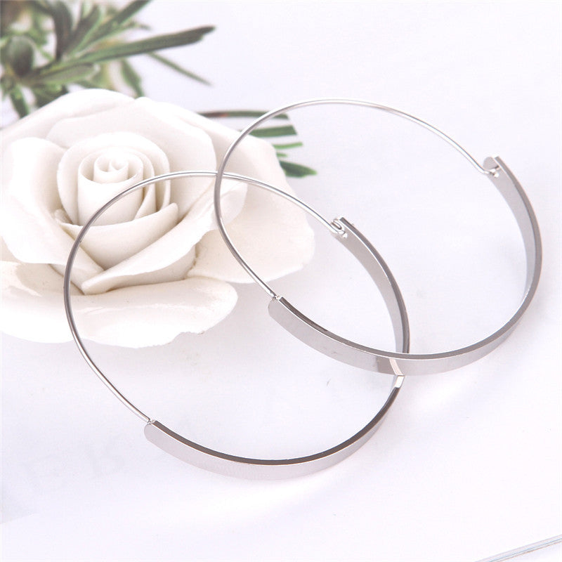 Chic style circle classic ring earrings
