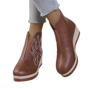 Glam Vintage Embroidered Ankle Boots