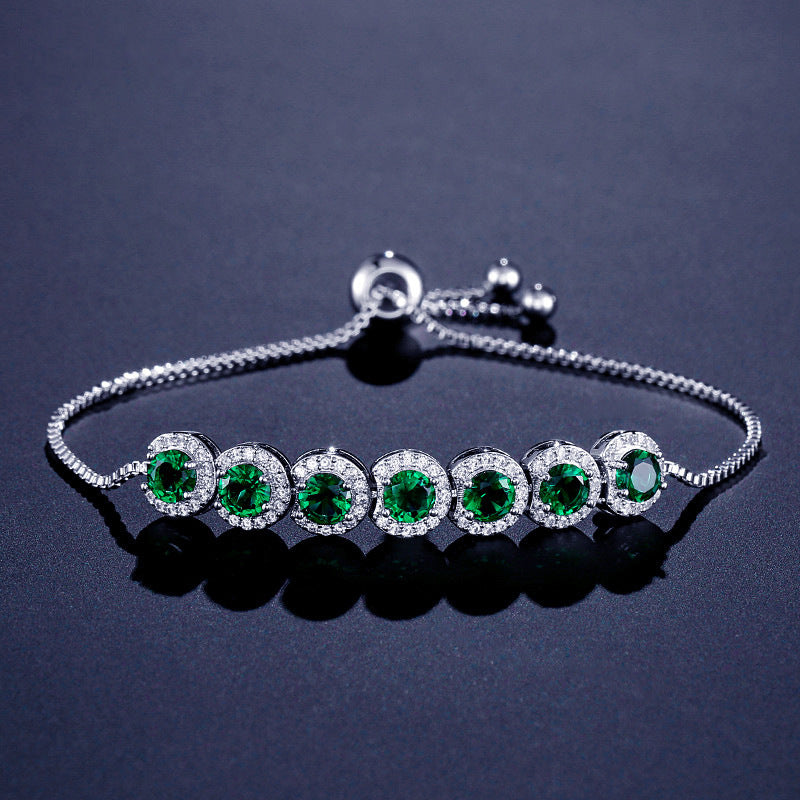 Emerald Zircon French Adjustable Bracelet