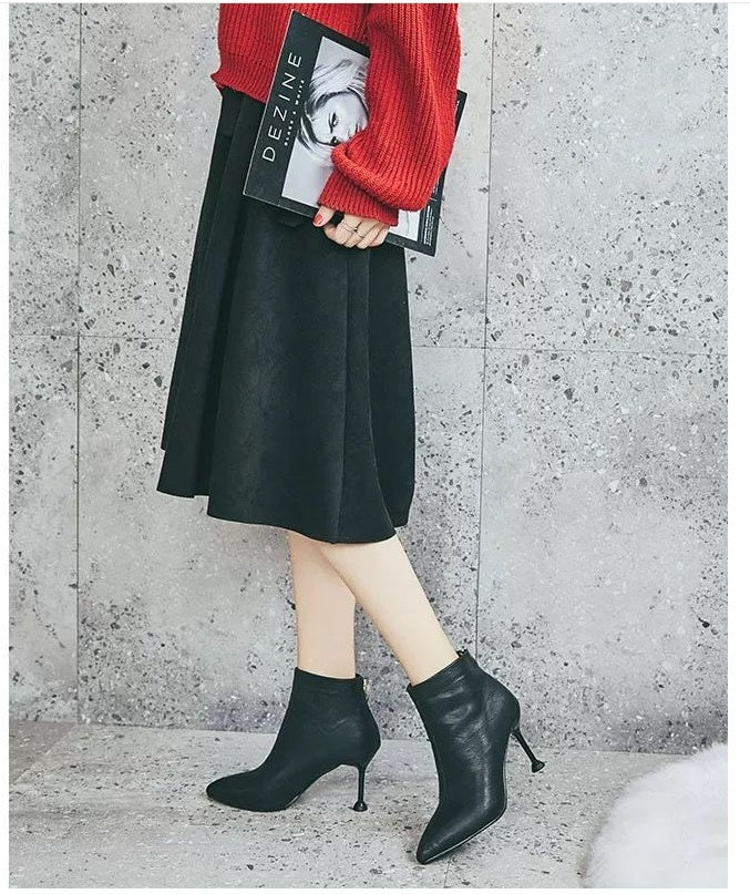 Glam Winter Stiletto Ankle Boots