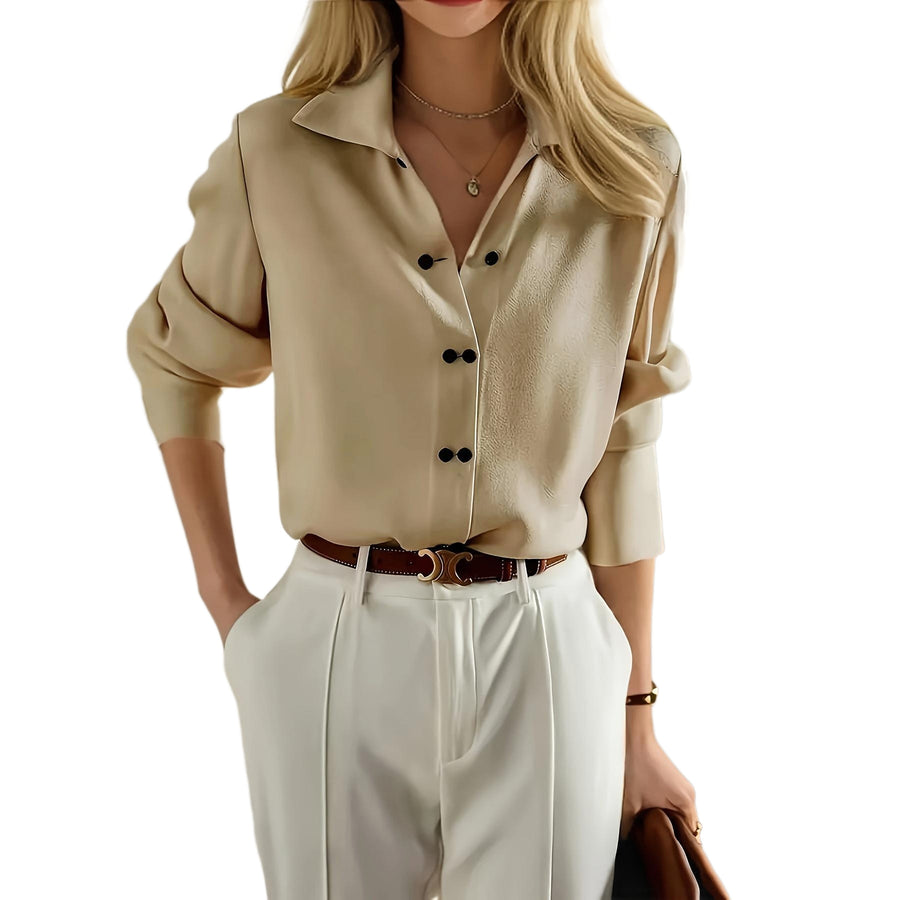 Pleated Elegant Long Sleeve Top