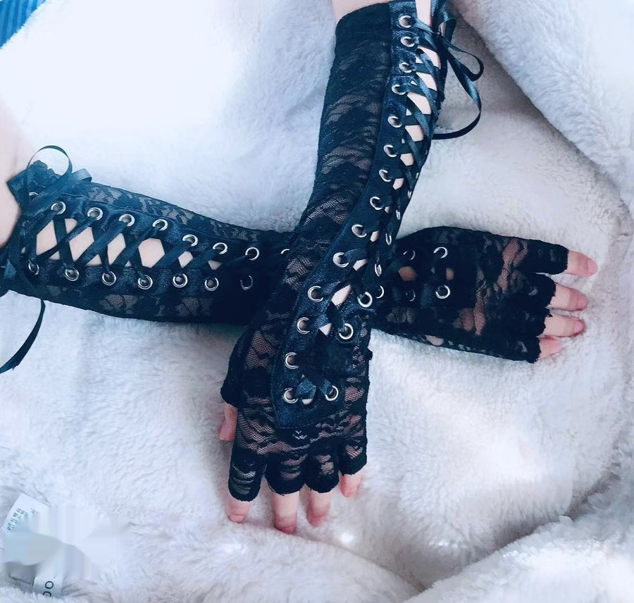 Chic Lace Strap Gloves