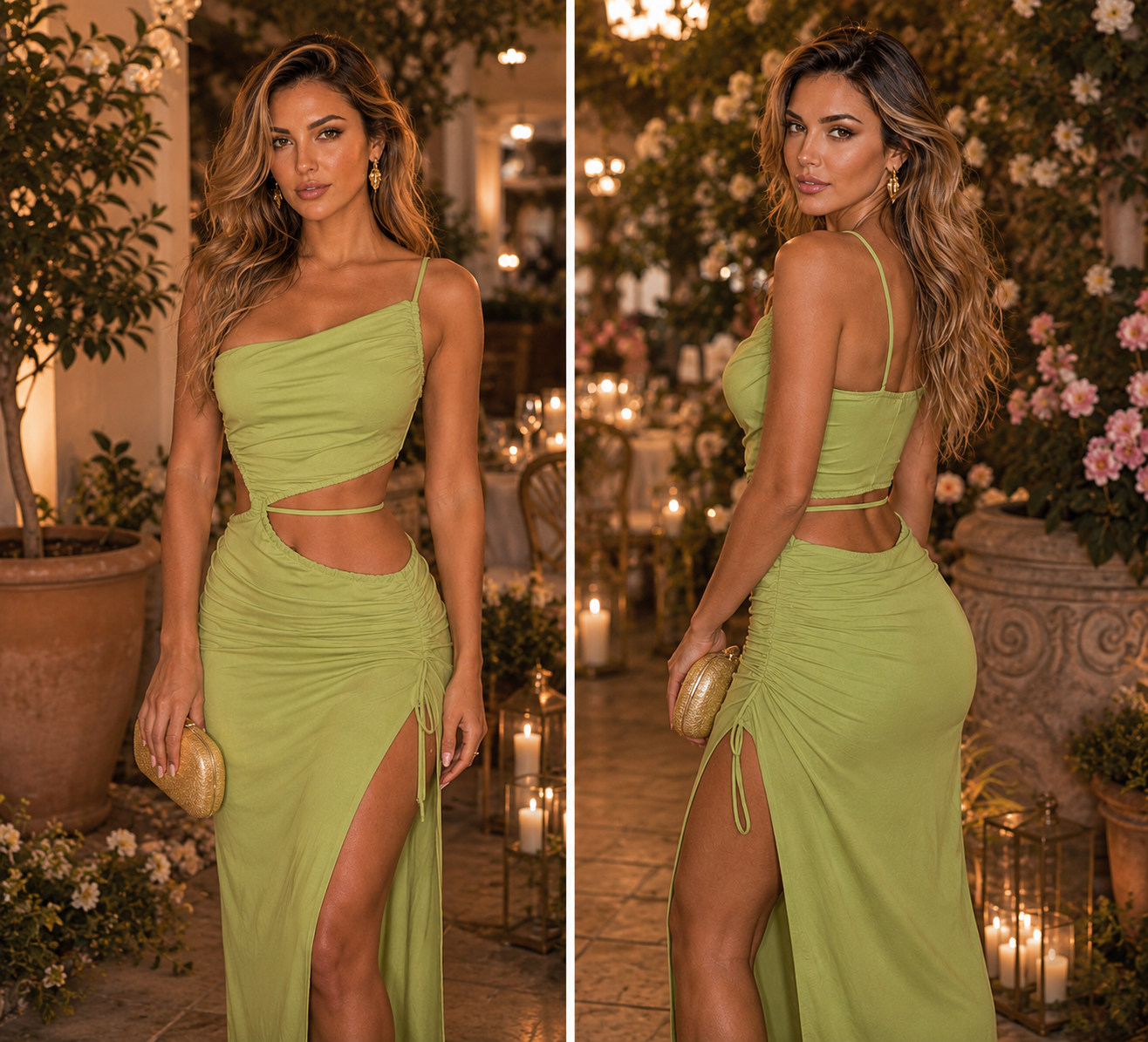 Vacation-style Sexy Slit Beach Dress
