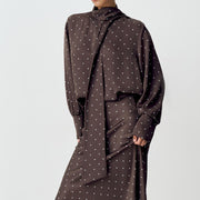 Printed Elegant Long-Sleeve Top