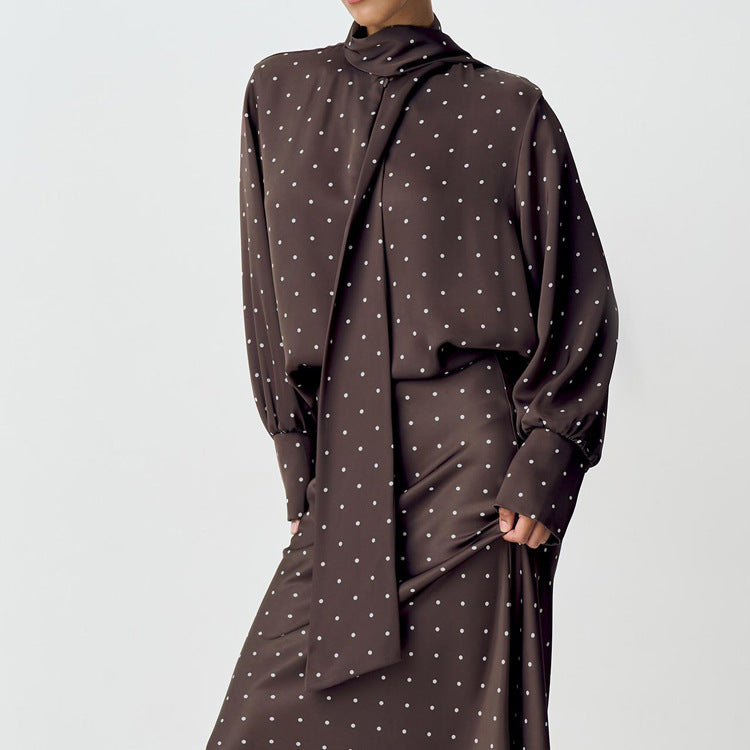 Printed Elegant Long-Sleeve Top