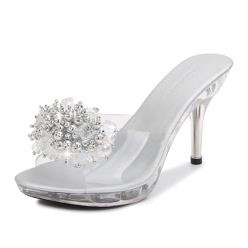 Glam Korean Style Summer High Heel Slides