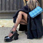 Chic Korean Style Retro Square Toe Heels