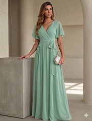 Sexy V-neck Chiffon Dress