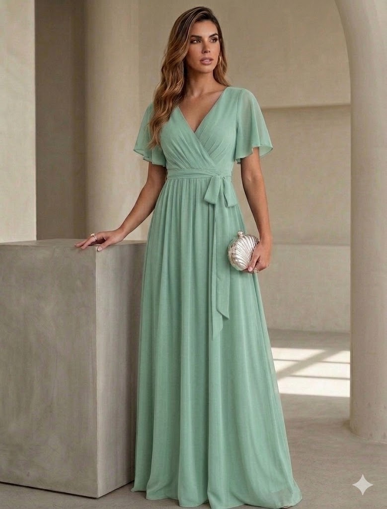 Sexy V-neck Chiffon Dress