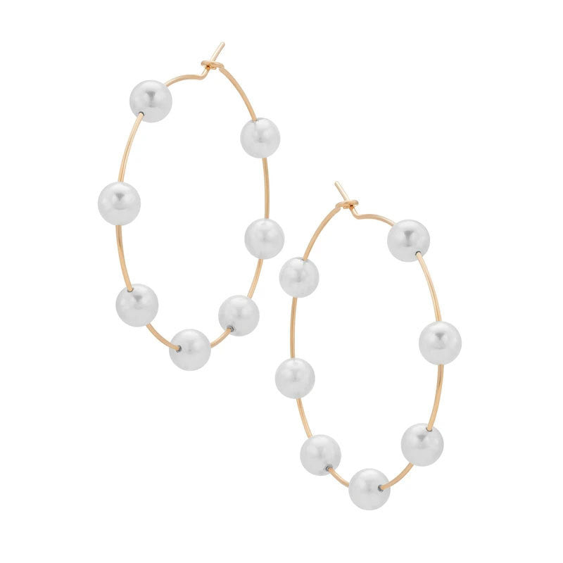 Pearl Extra Large Circle Earrings