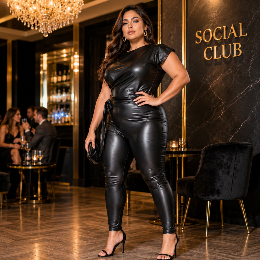 Sexy Leather Jumpsuit & Leggings