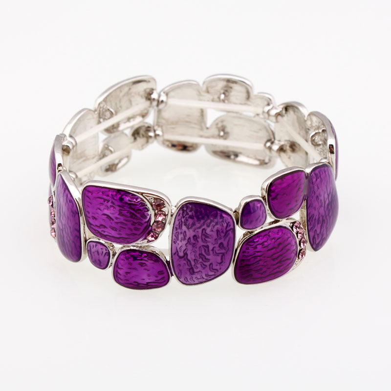 Geometric Enamel Stretch Cool Bracelet