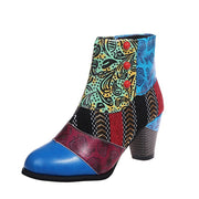 Chic Boho Patchwork Ankle Boots