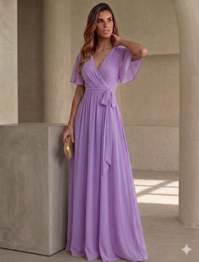 Sexy V-neck Chiffon Dress