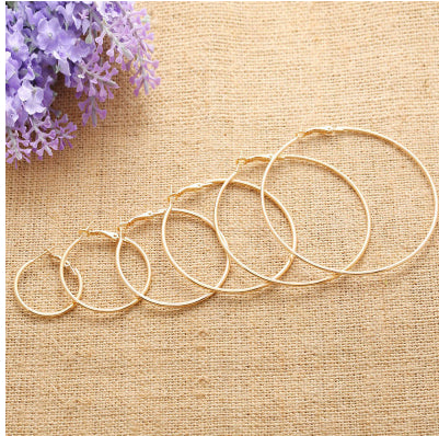 Classic Big Circle Metal Exaggerated Circle Earrings