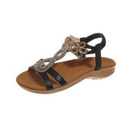 Glam Rhinestone Flat Sandals