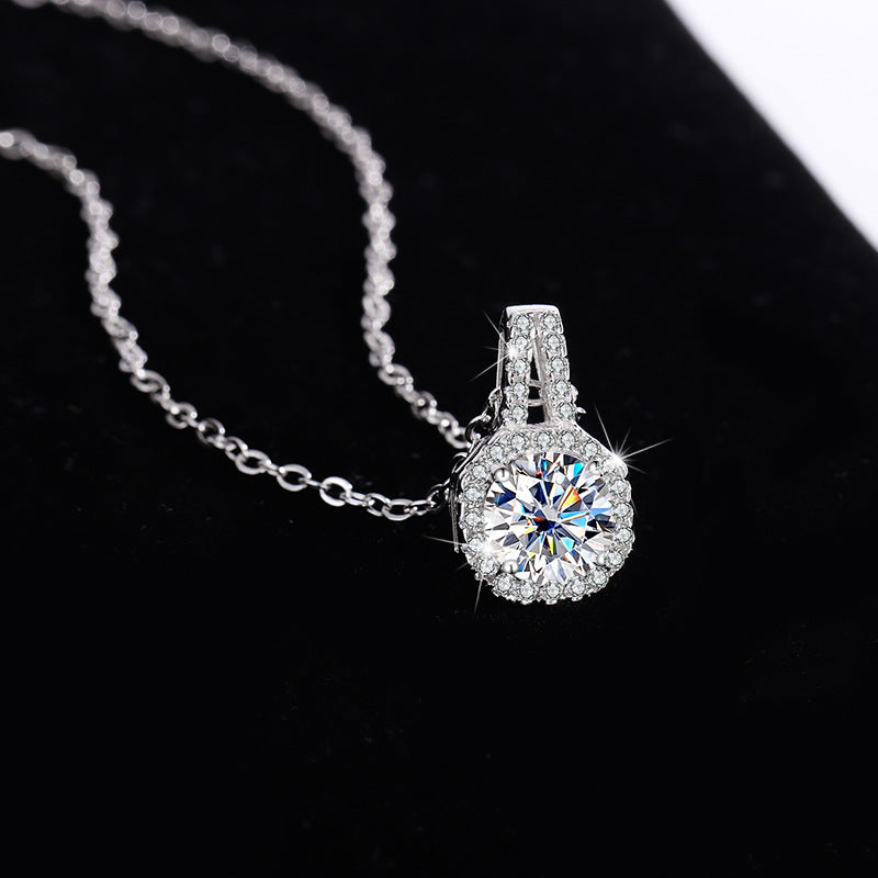 Moissanite Pendant Classic Necklace