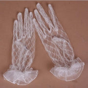 Glam Fingered short lace gloves