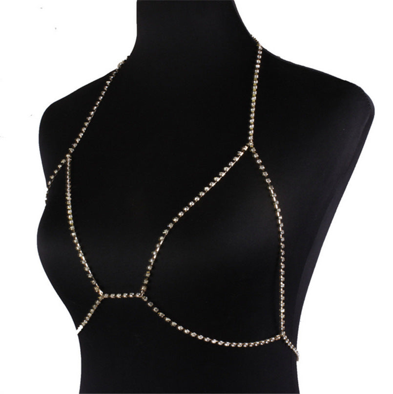 Shining Rhinestone Halter Sexy Bikini Necklace