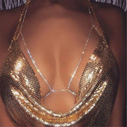 Shining Rhinestone Halter Sexy Bikini Necklace