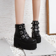 Chic Buckle Zipper Ankle Boots