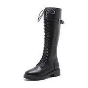 Sleek Flat Knee-High Boots
