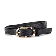 Simple And Versatile Snake Print Leather Belt