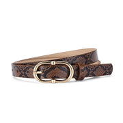 Simple And Versatile Snake Print Leather Belt