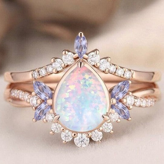 Butterfly-knot Unique Design Two Ring Set