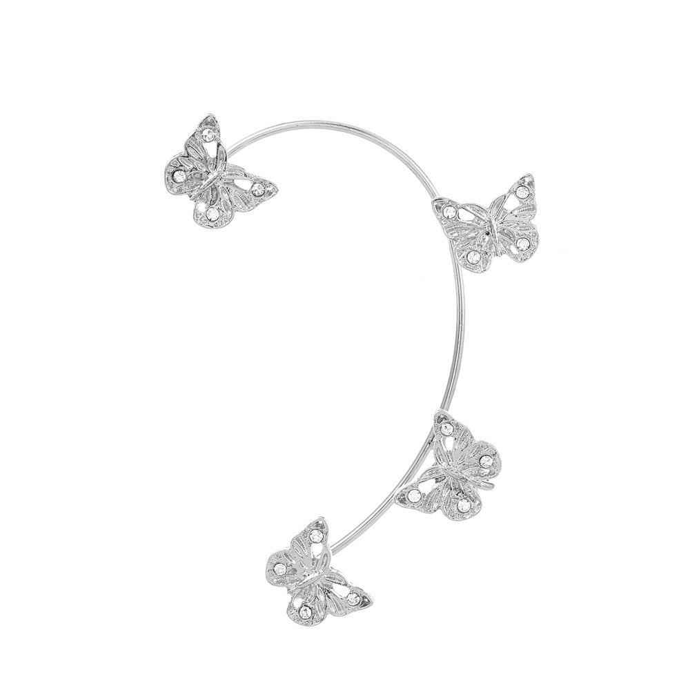 Butterfly Desuign Earrings Without Pierced Diamonds