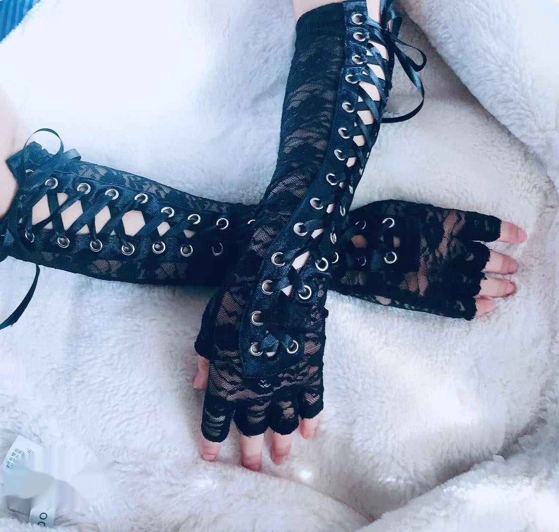 Chic Lace Strap Gloves