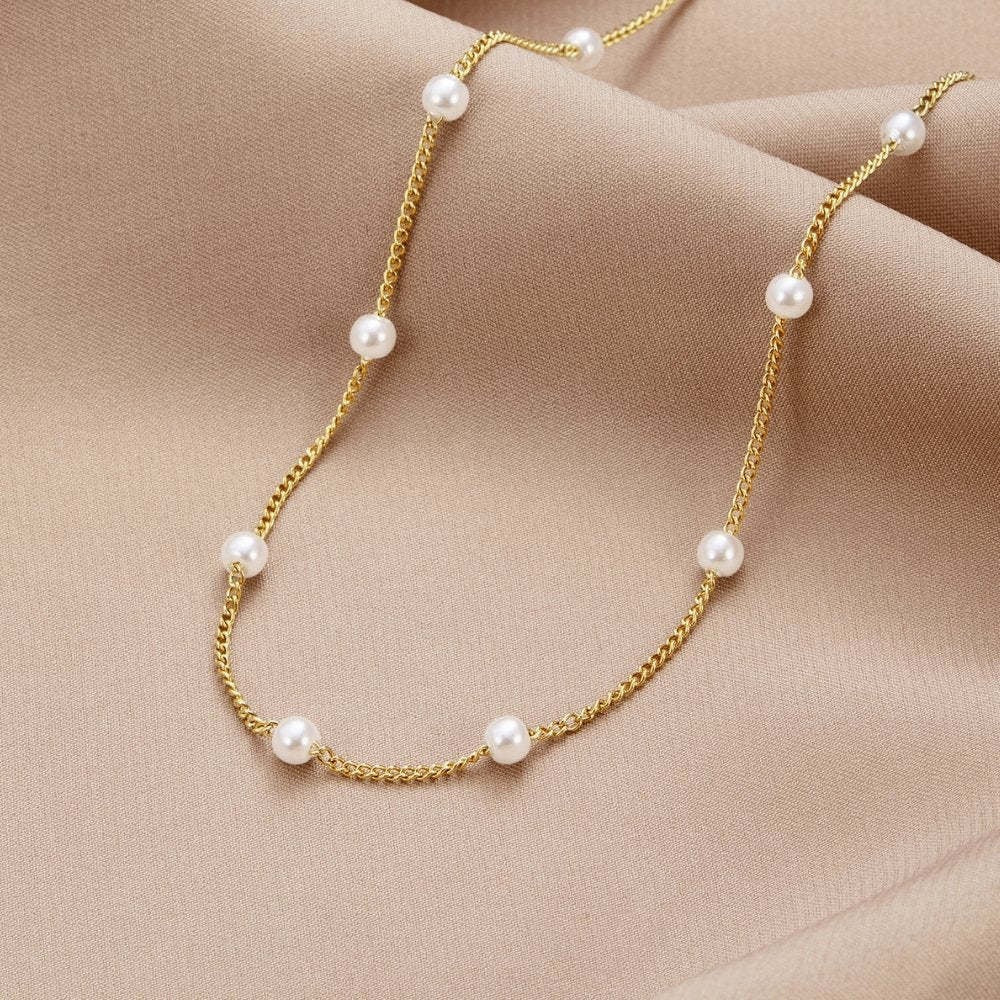 Titanium Steel Pearl Classic Necklace