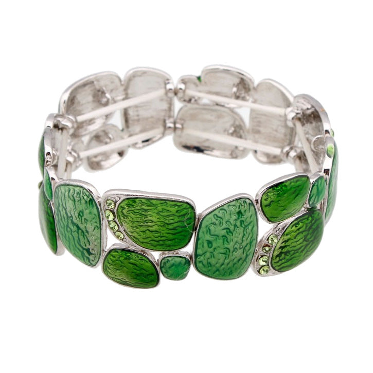 Geometric Enamel Stretch Cool Bracelet