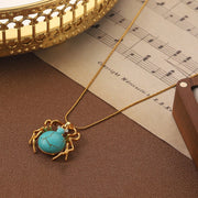Vintage-style Turquoise Spider Necklace & Earrings