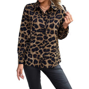 Leopard Print Collar Buckle Sexy Top