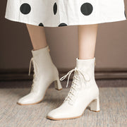 Sleek Square Toe High Heel Boots
