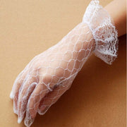 Glam Fingered short lace gloves