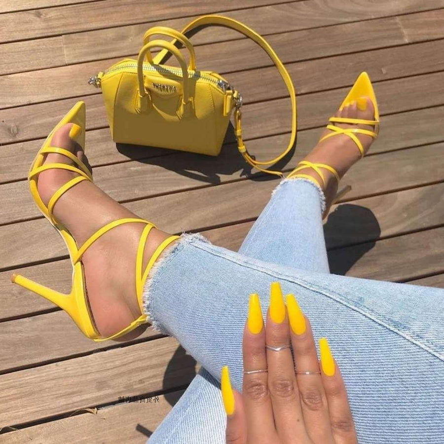 Sexy heel-strap sandals