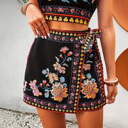 Ethnic Style Vest & Shorts Cute Set