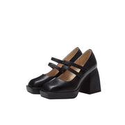 Edgy Square Toe Punk Heels