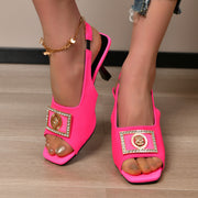 Sexy Buckle Square Toe Heel Sandals