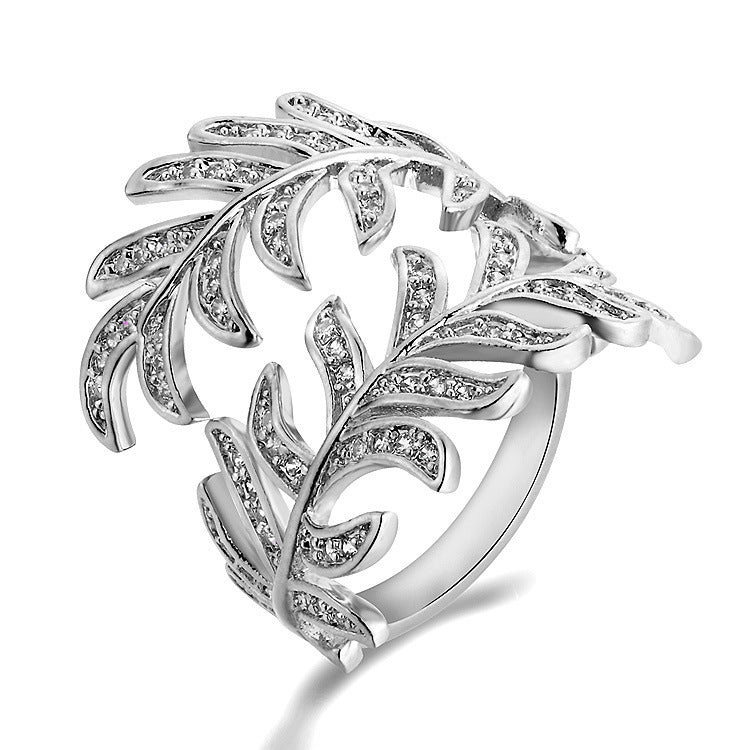 Nature-style leaves ring