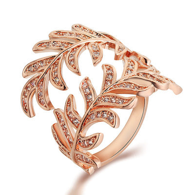 Nature-style leaves ring